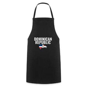 République dominicaine Carte Drapeau Dominicain - Tablier de cuisine - noir - Devant - AI Model Male 185 dark (185cm)