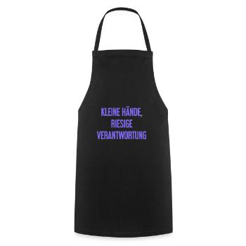 Kleine Hände, riesige Verantwortung Eltern-Spruch - Kochschürze - Schwarz - Vorne - AI Model Male 185 dark (185cm)