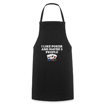 J’aime le poker et peut-être 3 personnes introverties poker - Tablier de cuisine - noir - Devant - AI Model Male 185 dark (185cm)