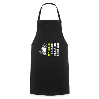 Longhair Collie Rough Collie Dog - Cooking Apron - black - Front - AI Model Male 185 dark (185cm)