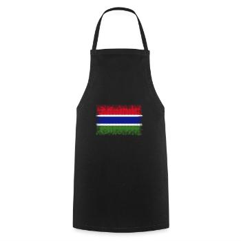 Cadeau pour la Gambie - Tablier de cuisine - noir - Devant - AI Model Male 185 dark (185cm)