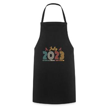 July 2023 Birthday July 2023 July - Cooking Apron - black - Front - AI Model Male 185 dark (185cm)