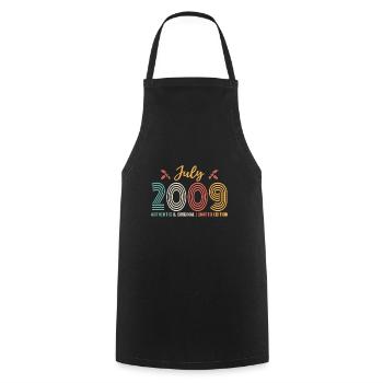 July 2009 birthday July 2009 July - Cooking Apron - black - Front - AI Model Male 185 dark (185cm)