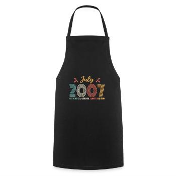 July 2007 birthday July 2007 July - Cooking Apron - black - Front - AI Model Male 185 dark (185cm)