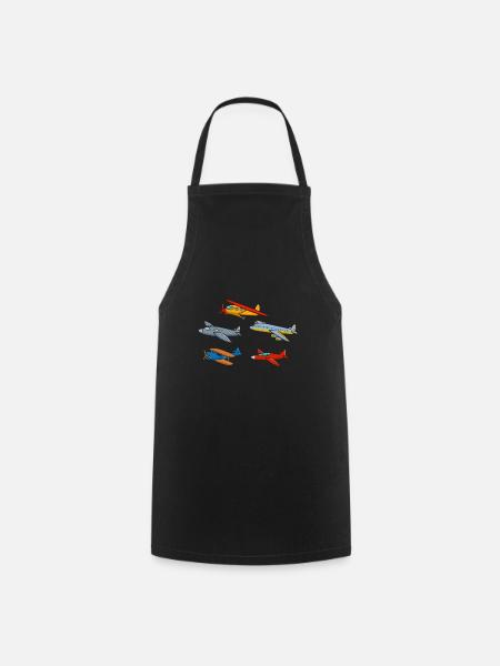 Enfants Avion Anniversaire Pilote - Tablier de cuisine - noir