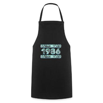 1986 - Cooking Apron - black - Front - AI Model Male 185 dark (185cm)