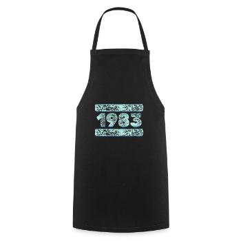 Year 1983 - Cooking Apron - black - Front - AI Model Male 185 dark (185cm)