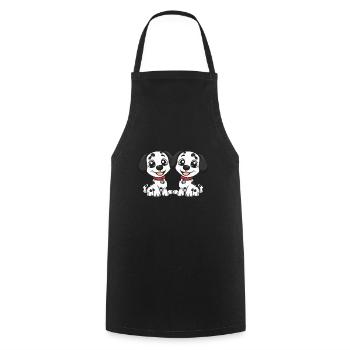 Dalmatiner Hund Comic - Kochschürze - Schwarz - Vorne - AI Model Male 185 dark (185cm)