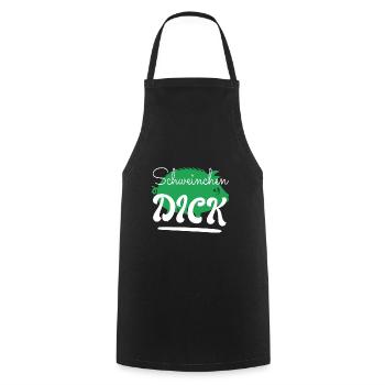 Schweinchen Dick - Kochschürze - Schwarz - Vorne - AI Model Male 185 dark (185cm)