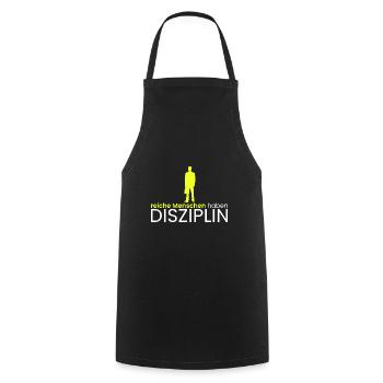 reiche Menschen haben Disziplin - Kochschürze - Schwarz - Vorne - AI Model Male 185 dark (185cm)