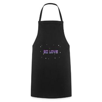 Bi Love Bisexual Couples Bi Pride Lovers LGBTQ - Tablier de cuisine - noir - Devant - AI Model Male 185 dark (185cm)