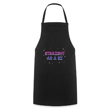 Straight as a Bi Bisexual Sayings Bi Pride Quotes - Cooking Apron - black - Front - AI Model Male 185 dark (185cm)