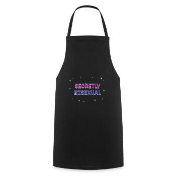 Secrètement bisexuel Bi Introverti Bi Pride - Tablier de cuisine - noir - Devant - AI Model Male 185 dark (185cm)