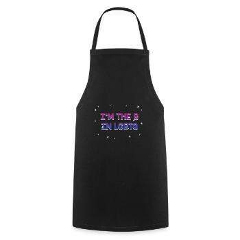 Je suis le B dans LGBTQ Bisexual Pride Bi LGBT - Tablier de cuisine - noir - Devant - AI Model Male 185 dark (185cm)