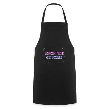 Lovin' the Bi Vibes Bisexual LGBTQ Bi Pride LGBT - Cooking Apron - black - Front - AI Model Male 185 dark (185cm)