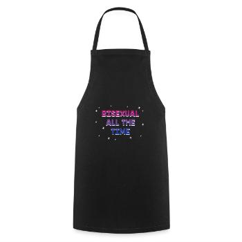 Bisexual All the Time Bi Motivational Quote Bi - Cooking Apron - black - Front - AI Model Male 185 dark (185cm)