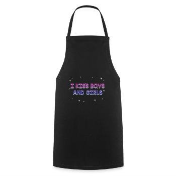 I Kiss Boys and Girls Bisexual Dating Bi Flirting - Cooking Apron - black - Front - AI Model Male 185 dark (185cm)