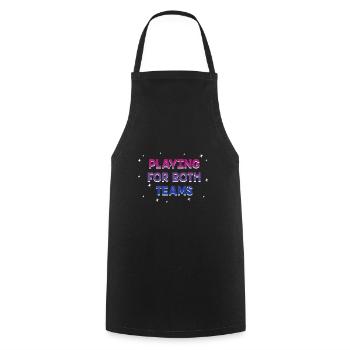 Playing for Both Teams Bisexual LGBTQ Bi Pride - Cooking Apron - black - Front - AI Model Male 185 dark (185cm)