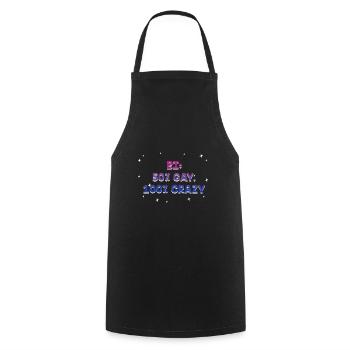 Half Bi Half Gay Crazy Joke Bisexual Pun LGBTQ - Cooking Apron - black - Front - AI Model Male 185 dark (185cm)