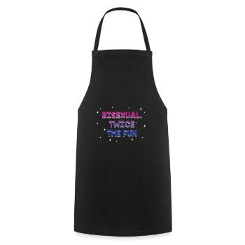 Bisexual Twice the Fun Bi LGBTQ Bi Pride LGBT Gay - Cooking Apron - black - Front - AI Model Male 185 dark (185cm)