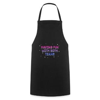 S’amuser avec les deux équipes Bisexuel LGBTQ Bi - Tablier de cuisine - noir - Devant - AI Model Male 185 dark (185cm)