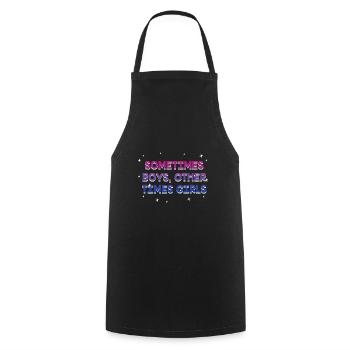 Boys Other Times Girls Bisexual Pansexual Bi Pan - Cooking Apron - black - Front - AI Model Male 185 dark (185cm)