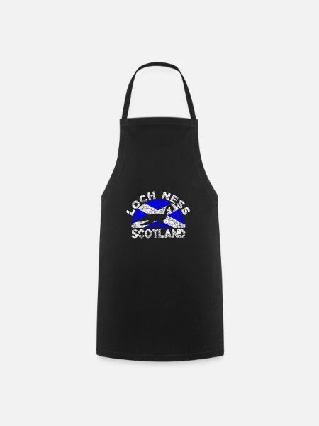 Grunge Nessie Loch Ness Écosse Drapeau - Tablier de cuisine - noir