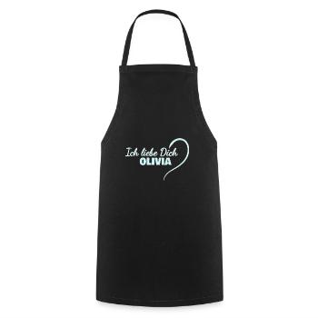 Love You Olivia - Cooking Apron - black - Front - AI Model Male 185 dark (185cm)