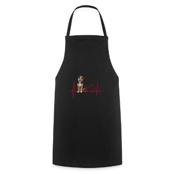 Cadeau Heartbeat pour chiens - Tablier de cuisine - noir - Devant - AI Model Male 185 dark (185cm)