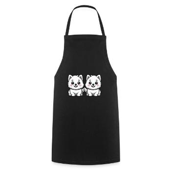 Samoyed Dog Comic - Cooking Apron - black - Front - AI Model Male 185 dark (185cm)