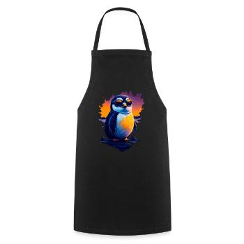 Pingouin mignon - Tablier de cuisine - noir - Devant - AI Model Male 185 dark (185cm)