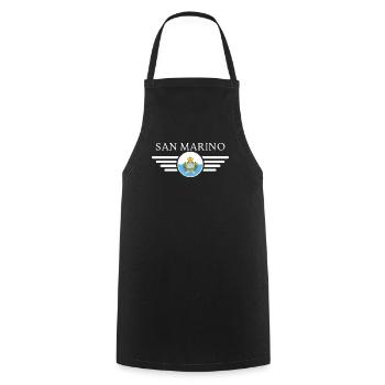 San Marino T-Shirt: History, Panoramic, Charm - Cooking Apron - black - Front - AI Model Male 185 dark (185cm)
