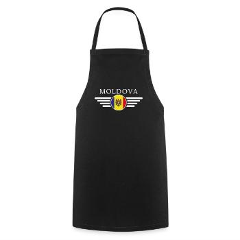 Moldova Style T-Shirt - Cooking Apron - black - Front - AI Model Male 185 dark (185cm)