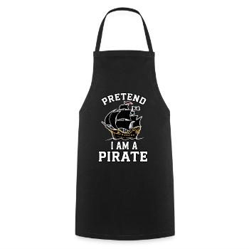 Pirate Pirate Carnaval Halloween - Tablier de cuisine - noir - Devant - AI Model Male 185 dark (185cm)