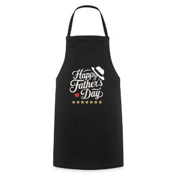 Father's Day Gift with Hat - Cooking Apron - black - Front - AI Model Male 185 dark (185cm)