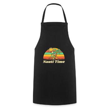 Nauti Time Vacances d’été Tropical Trip Plage - Tablier de cuisine - noir - Devant - AI Model Male 185 dark (185cm)