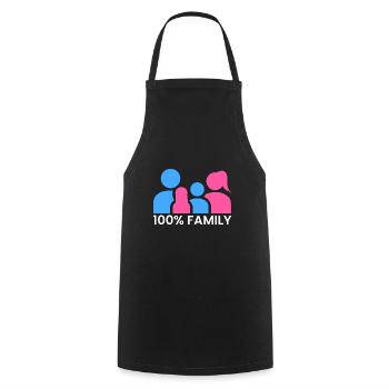 100% family - Cooking Apron - black - Front - AI Model Male 185 dark (185cm)