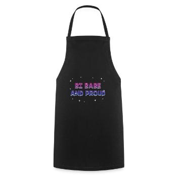 Bi Babe and Proud Bisexual Girlfriend Bi Pride - Cooking Apron - black - Front - AI Model Male 185 dark (185cm)