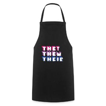 LBGT drapeau gay pride humain ils eux leur - Tablier de cuisine - noir - Devant - AI Model Male 185 dark (185cm)