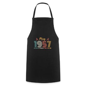 Mai 1957 Retro Geburtstag Mai 1957 - Kochschürze - Schwarz - Vorne - AI Model Male 185 dark (185cm)