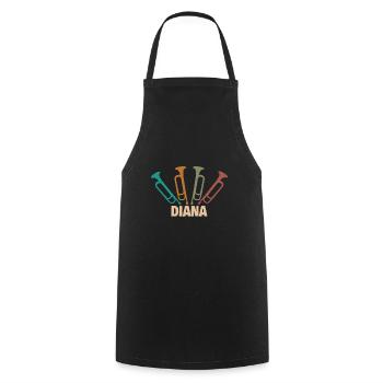 Gift for Diana - Cooking Apron - black - Front - AI Model Male 185 dark (185cm)