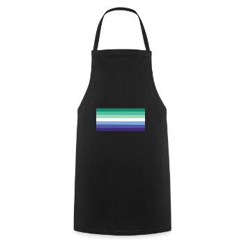Gay Man Pride Flag - Kochschürze - Schwarz - Vorne - AI Model Male 185 dark (185cm)