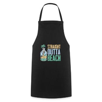 Straight Outta Beach Skelett Urlaub - Kochschürze - Schwarz - Vorne - AI Model Male 185 dark (185cm)