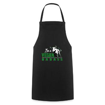 vegan gift fruit saying eco cool vegetarian - Cooking Apron - black - Front - AI Model Male 185 dark (185cm)