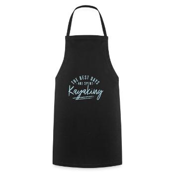 On passe les meilleurs jours à faire du kayak Kayak - Tablier de cuisine - noir - Devant - AI Model Male 185 dark (185cm)