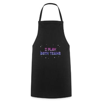 Je joue les deux équipes Bisexuel LGBTQ Bi Pride Rencontres - Tablier de cuisine - noir - Devant - AI Model Male 185 dark (185cm)