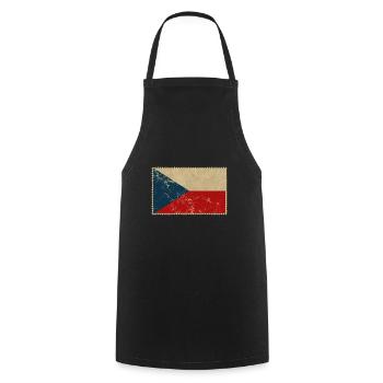 Retro République tchèque - Tablier de cuisine - noir - Devant - AI Model Male 185 dark (185cm)