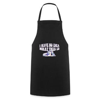 70s 80s 90s I have no idea what this is mixed - Cooking Apron - black - Front - AI Model Male 185 dark (185cm)