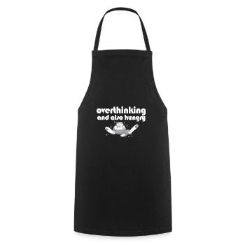 Cat Lover Foodie Overthinking And Also Hungry - Cooking Apron - black - Front - AI Model Male 185 dark (185cm)