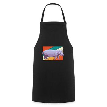 Hippopotame Hippopotame - Tablier de cuisine - noir - Devant - AI Model Male 185 dark (185cm)